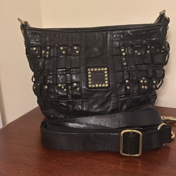Campomaggi Edera Black Leather Studded Bag - Picture 5 of 5